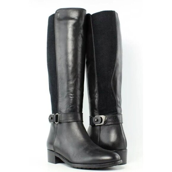 Aquatalia by Marvin K. Black Leather Knee High Boots Size 6...